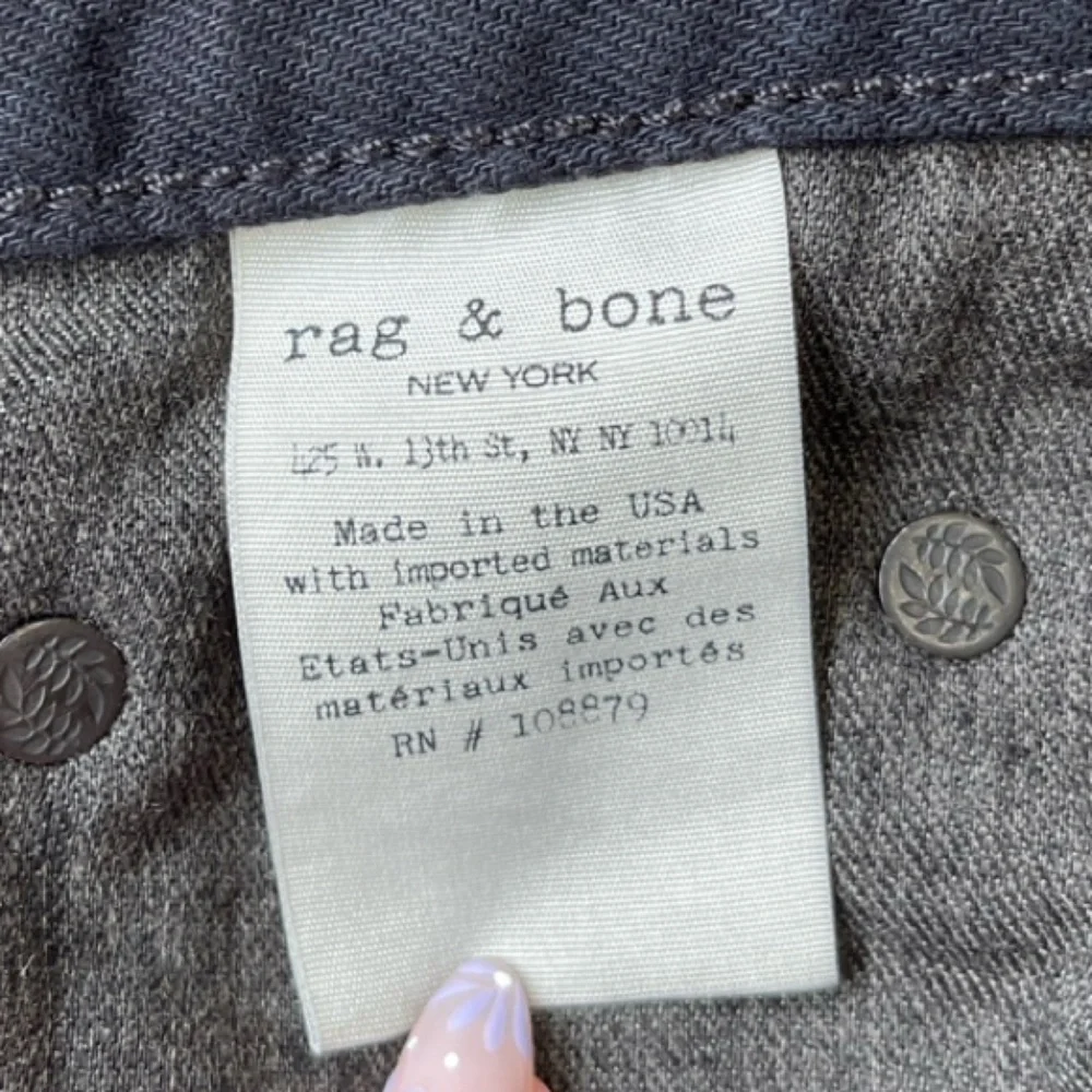 rag & bone Black Frayed Hem Jean Shorts - Picture 12 of 13